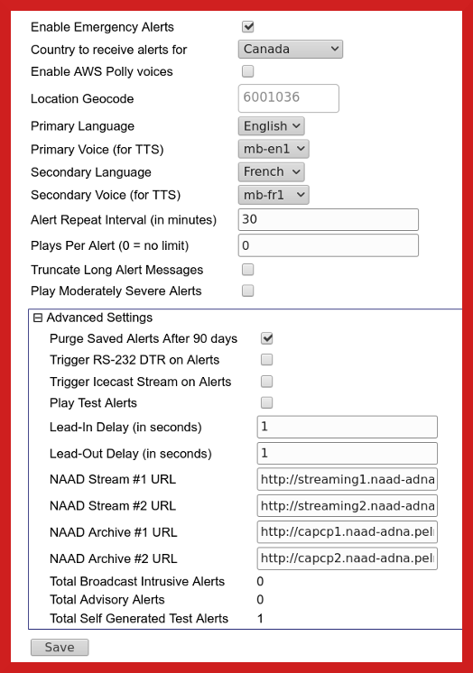  Advanced Emergency Settings 