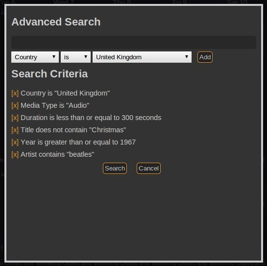 Advanced Search Screen